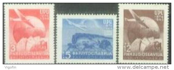 YU 1949-578-80 U P U, YUGOSLAVIA, 1 X 3v, MNH - Nuovi