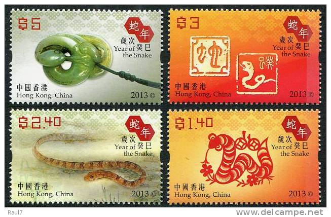 HONG KONG 2013 - Année Du Serpent // 4V NEUFS // MNH - Nuovi