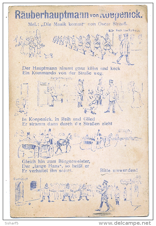 Der Räuberhauptmann Von Köpenick Koepenick Melodie Oscar Strauss HUMOR C. 1915 - Köpenick