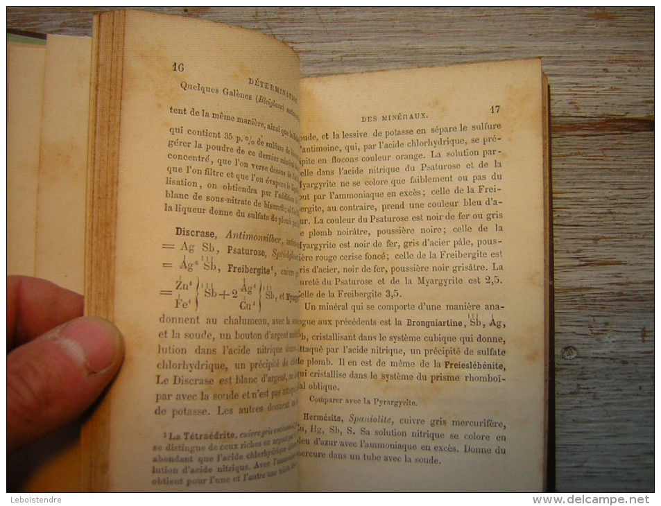 LIVRE   DETERMINATION PRATIQUE  DES MINERAUX  F DE KOBELL   GUIDE PRATIQUE  J ROTHSCHILD EDITEUR  1879
