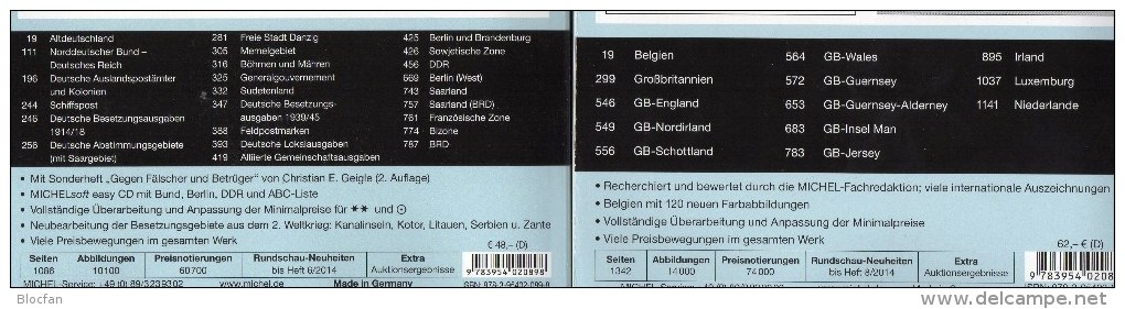 West-Europa Catalogue Part 6+Germany MICHEL 2014 New 110€ EU Stamp D AD DR Saar B DDR BRD B Eire GB UK Jersey Man Lux NL - Cronaca & Annuari