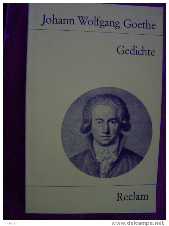 JOHANN WOLFGANG GOETHE GEDICHTE 1987 RECLAM Taschenbuch - Autores Internacionales
