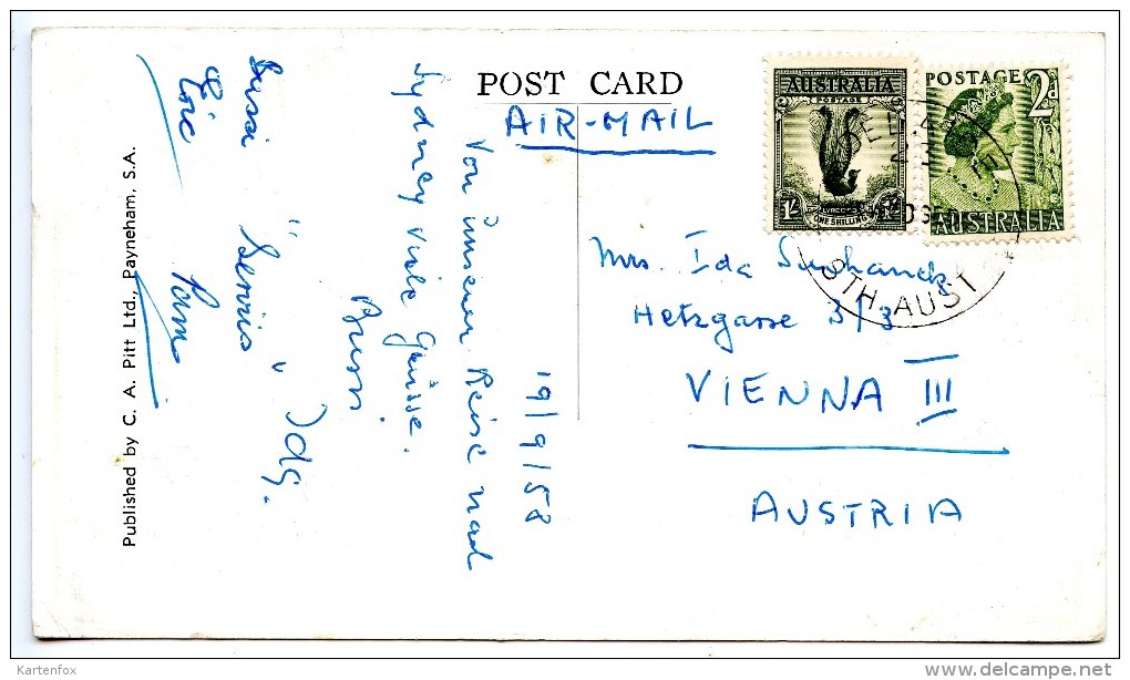 Adelaide, North Terrace, 19.9.1958, Stamps - Adelaide