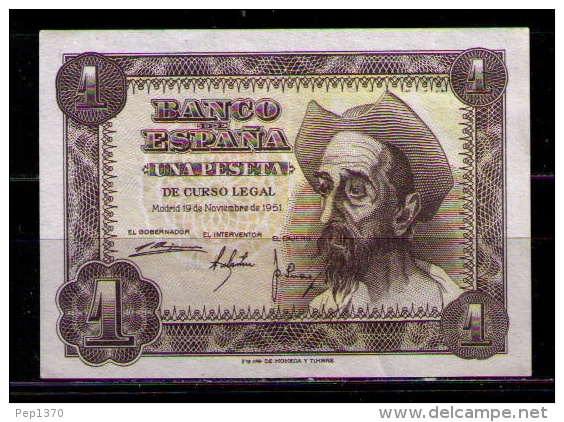 BILLETE DE 1 PESETA DE 1951 - DON QUIJOTE - SIN CIRCULAR - 1-2 Pesetas