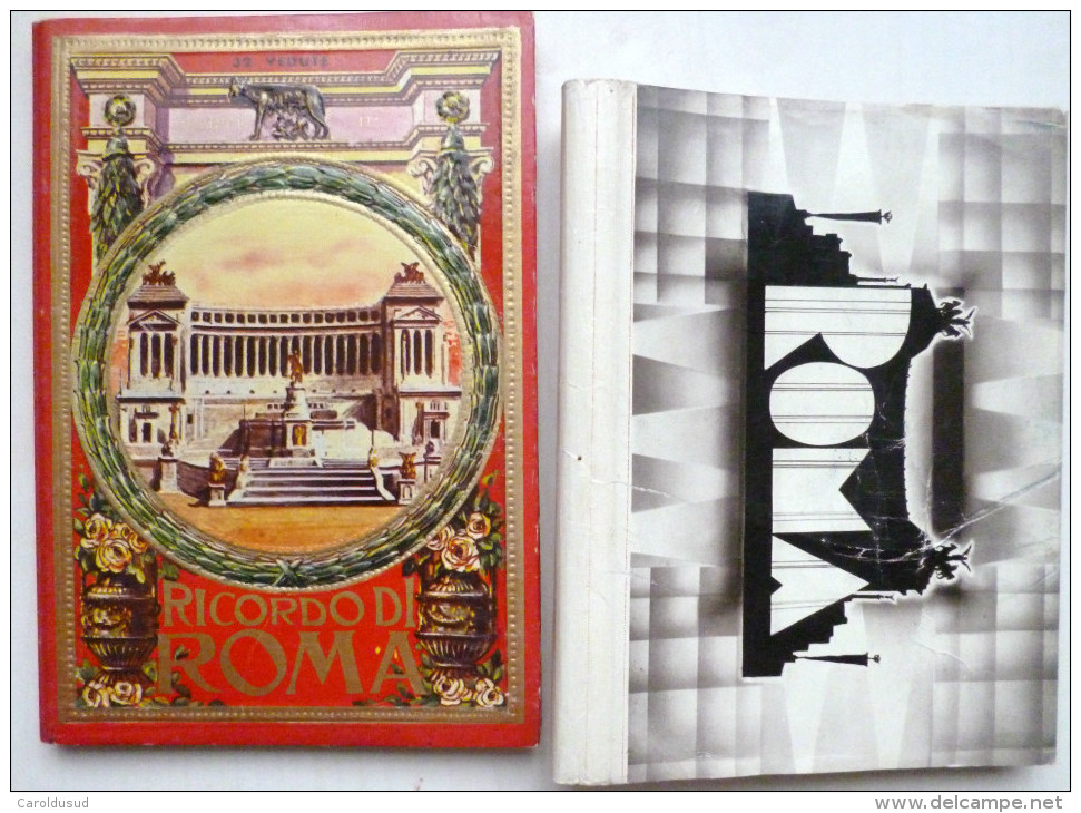 Cp LOT 2X Carnet Pochette Lot 27 X Grande Photo Veritable Vue De ROME Cecami  + CARNET CARTON +-1935 - Collections & Lots