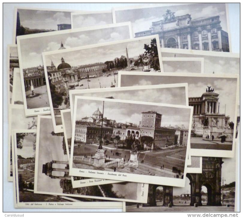 Cp LOT 2X Carnet Pochette Lot 27 X Grande Photo Veritable Vue De ROME Cecami  + CARNET CARTON +-1935 - Collections & Lots