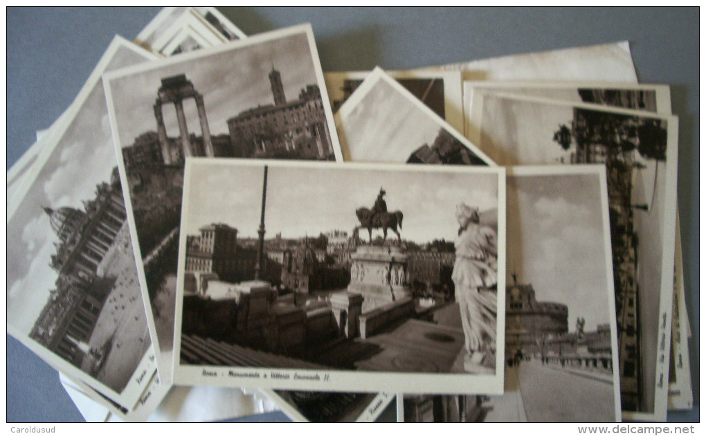 Cp LOT 2X Carnet Pochette Lot 27 X Grande Photo Veritable Vue De ROME Cecami  + CARNET CARTON +-1935 - Collections & Lots