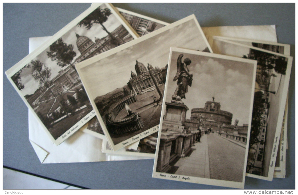 cp LOT 2X carnet pochette lot 27 x grande photo veritable vue de ROME cecami  + CARNET CARTON +-1935