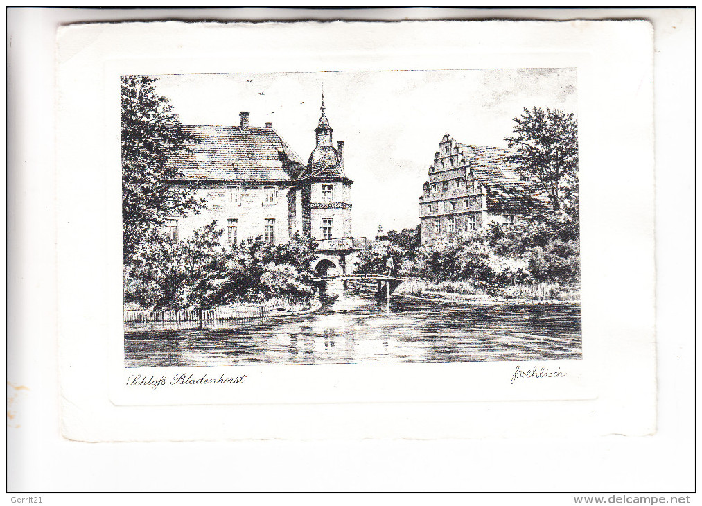 4620 CASTROP - RAUXEL - BLADENHORST, Schloß Bladenhorst, Kupferstich F.Wehlisch, 18,3 X 12,7 Cm - Castrop-Rauxel