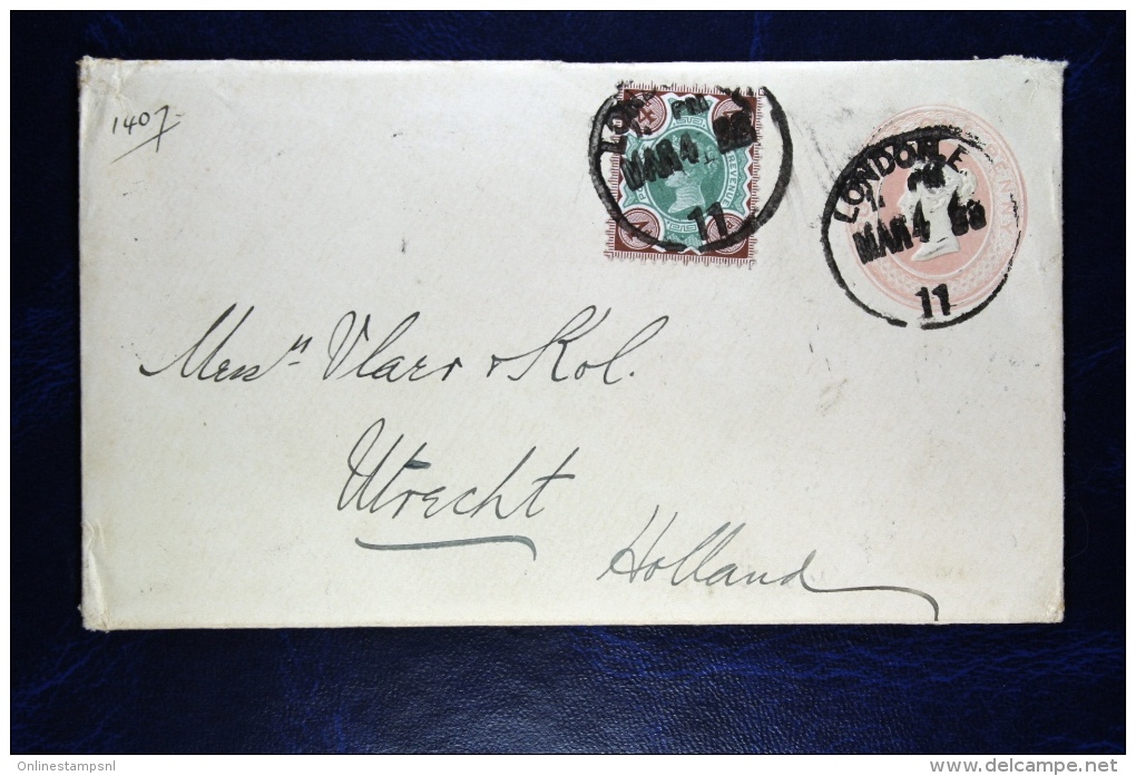 Great Britain: Cover Uprated From London To Utrecht, Holland 1898 - Postwaardestukken