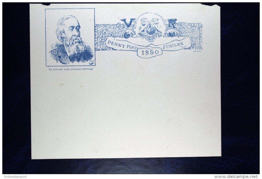 Great Britain: 1890 Postoffice Jumble, Caricature, He Did Not Give Us Penny Postage Cover And Card - Luftpost & Aerogramme