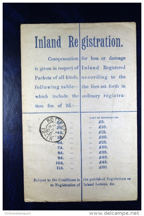 Great Britain: Uprated Registered Cover London To Rotterdam, 1895,  Label - Interi Postali