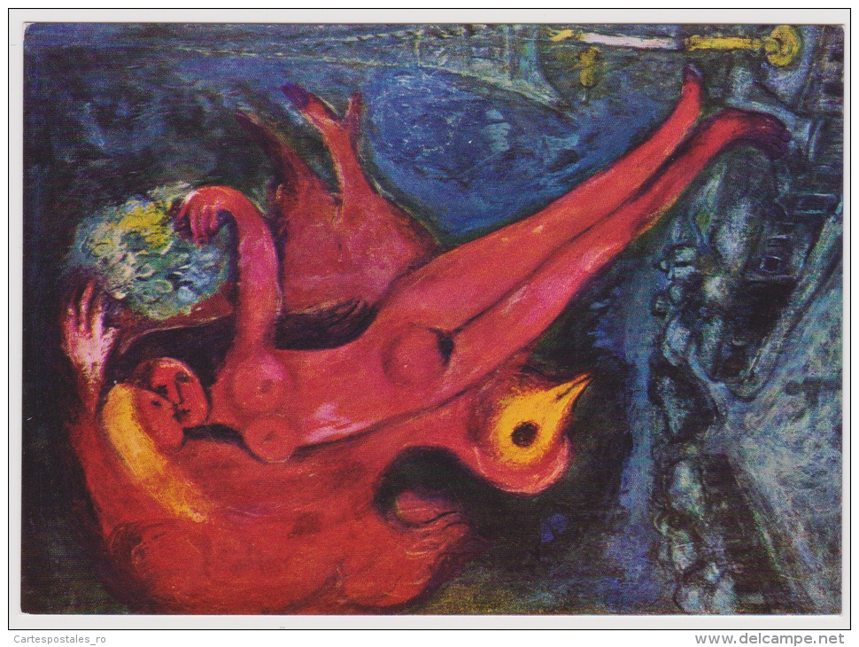 Marc Chagall-le Nu Rouge-unused,perfect Shape - Peintures & Tableaux