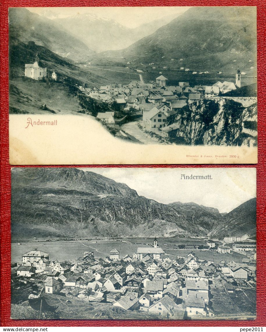 CPA :Suisse ( Uri  ) :  Andermatt : Vue Générale - Ville - églises - Montagnes ...Allgemeine Ansicht - Stadt - Kirche - - Andermatt