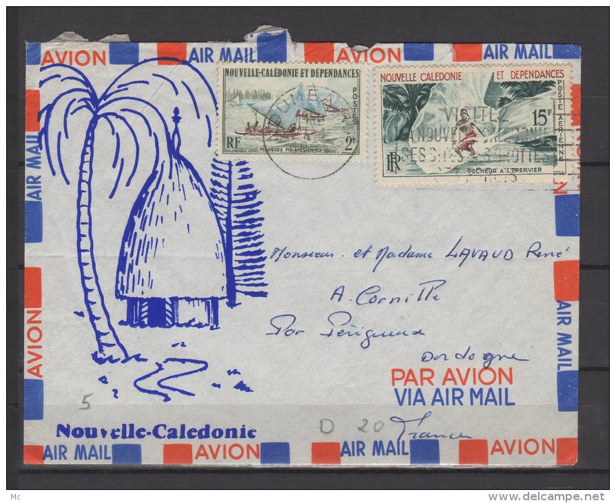 Nelle Calédonie  - N° 302 Et PA N° 67 Obli/sur Lettre Pour Périgueux ( France ) - 1964 - Cachet Marine Nationale - Storia Postale