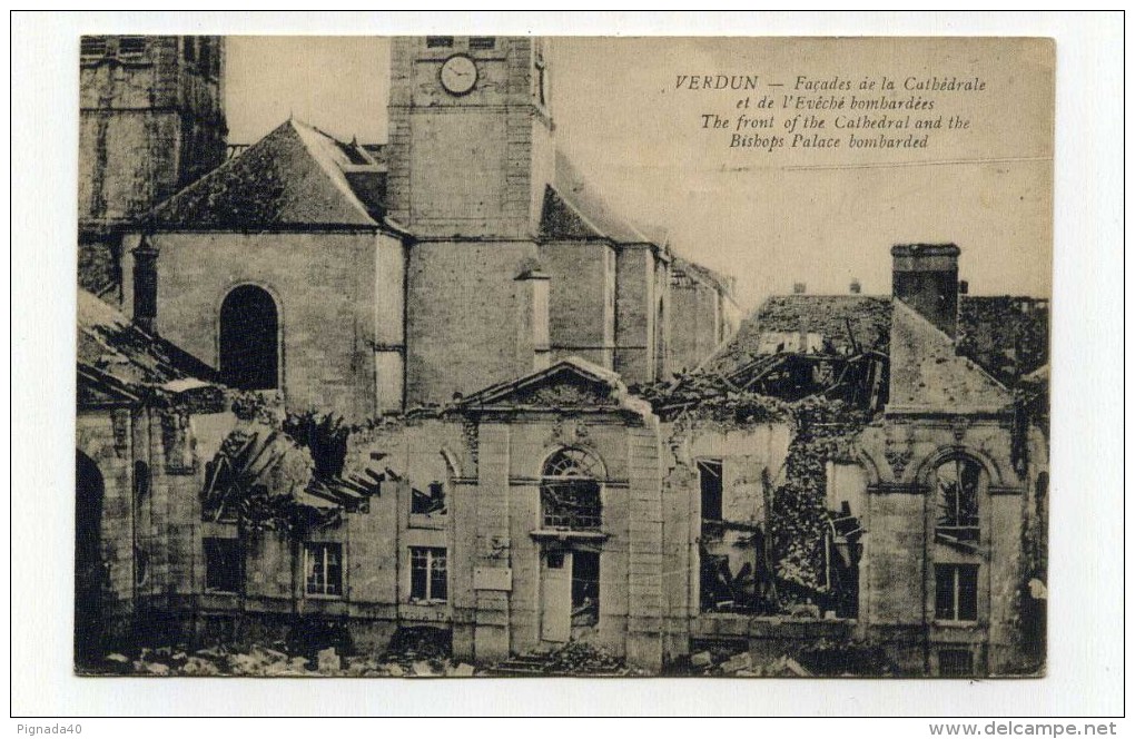 CP , 55 , VERDUN , Façade De La Cathédrale - Verdun