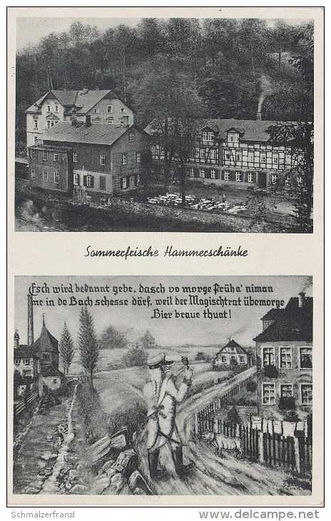 AK Obergruna Hammerschänke Hammerwerk Bei Grossschirma Reinsberg Stempel Siebenlehn Nossen Grossvoigtsberg - Reinsberg (Sachsen)