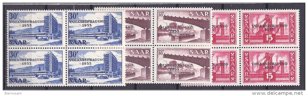 Saar1955:Michel362-4 Mnh** Blocks Of 4 - Neufs