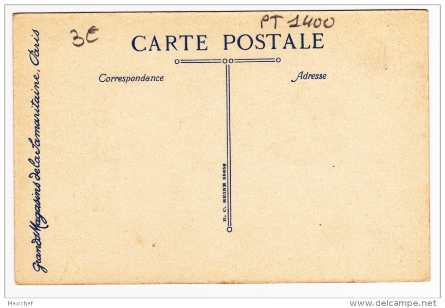 Carte Illustrée B Mallet - Garçon Fumant La Pipe à Eau, Il Sort Des Bulles "La Première Pipe - Pub Samaritaine - Mallet, B.