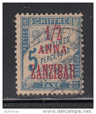 French Offices In Zanzibar Used Scott #J1 1/2a On 5c Postage Due - Oblitérés