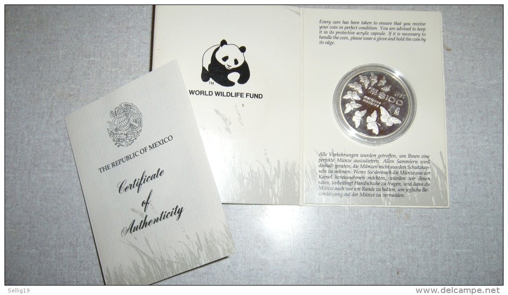 WWF 25th Anniversary Coin Collection - The Republic Of Mexico - Monarch Butterfly - Mexico