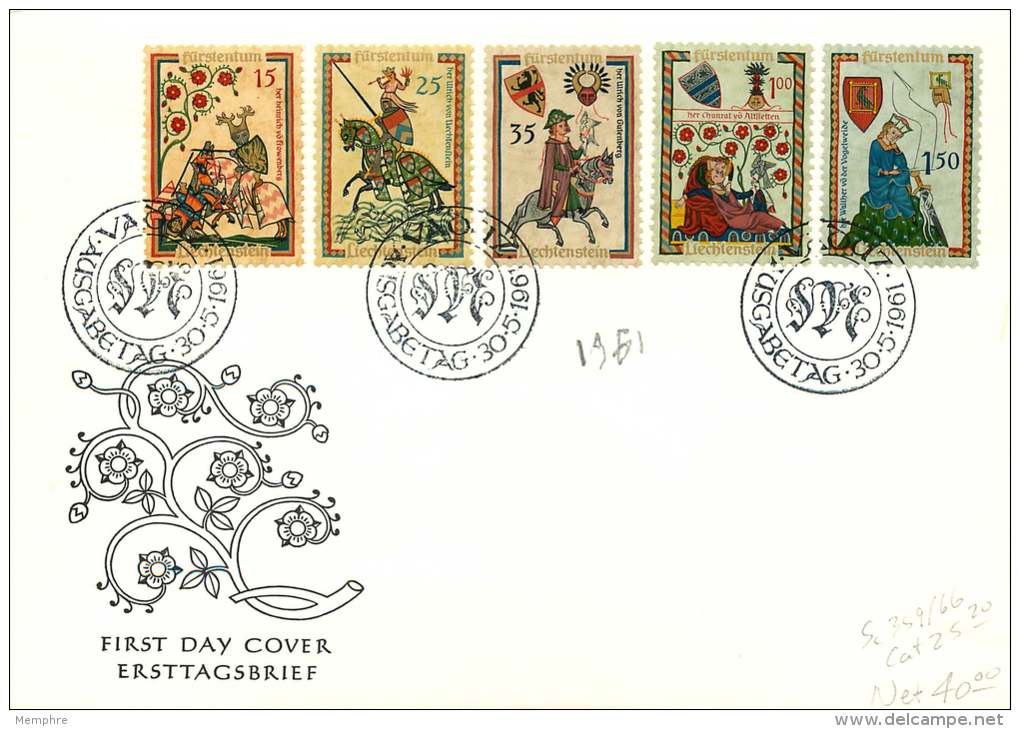 1961   Enluminures   Michel 406-10  FDC Non Adressé - FDC