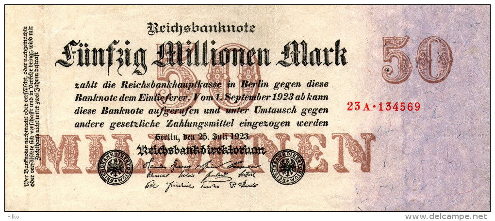 Germany - 50 Million Mark,P.98b,25.07.1923,see Scan - 20 Mio. Mark