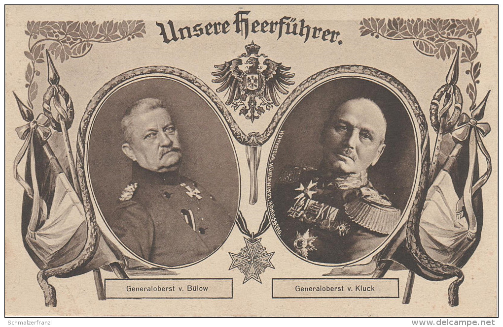 Litho AK Militär Unsere Heerführer Armee Generaloberst Von Bülow & Von Kluck Münster Berlin Weltkrieg - Personaggi