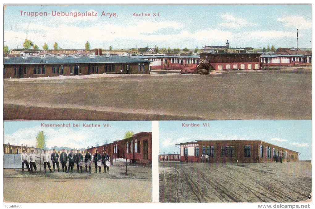 ARYS Truppen Übungsplatz Kasernenhof B Kantine VII Belebt Kantine VII 5.5.1912 Gelaufen - Ostpreussen