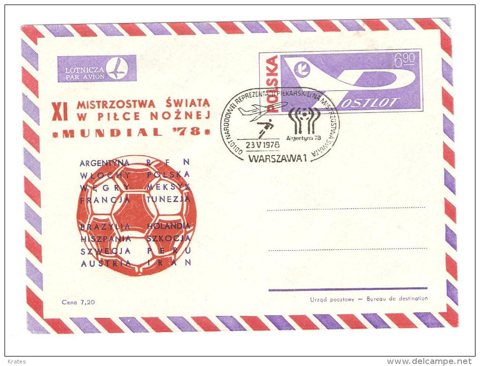 Old Letter - Poland, Polska, Mundial 1978 - Aviones