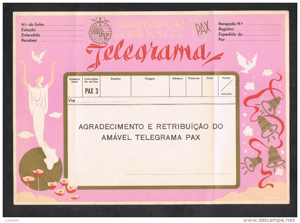 PORTUGAL TELEGRAMA SERVIÇO TELEGRAFICO BOAS FESTAS CHRISTMAS NOEL TELEGRAMME ( 2 SCANS ) - Neufs