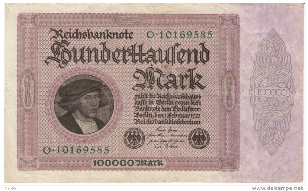 Germany #83a 100,000 Marks 1923 Banknote Currency Money - 100000 Mark