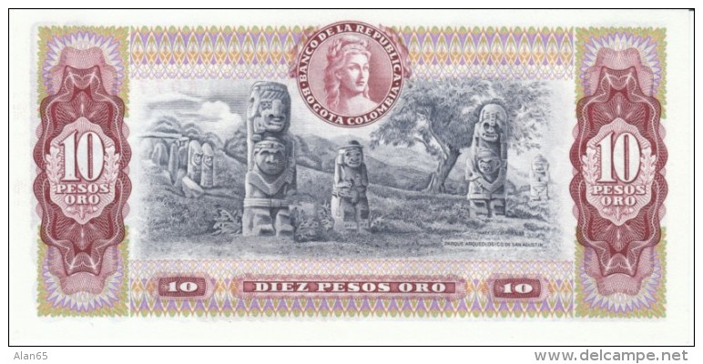 Colombia #407g, 10 Pesos Oro, 1980 Banknote Currency - Kolumbien