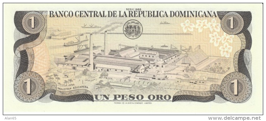 Dominican Republic #126, 1 Peso Oro 1988 Banknote Currency - Dominicana