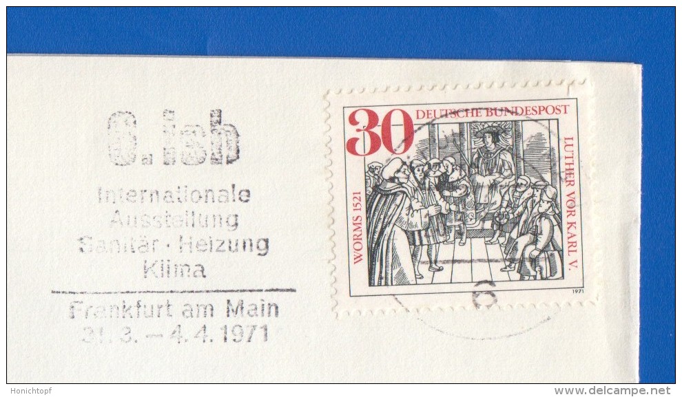Deutschland; Brief; Internationale Ausstellung Sanitär, Heizung, Klima Frankfurt Am Main 1971 - Sonstige & Ohne Zuordnung