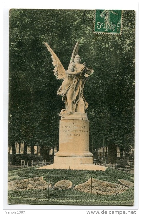Ref 194 - PARIS - Le Monument De Leconte De Lisle Au Luxembourg (CARTE PIONNIERE - Scan Du Verso) - Statues