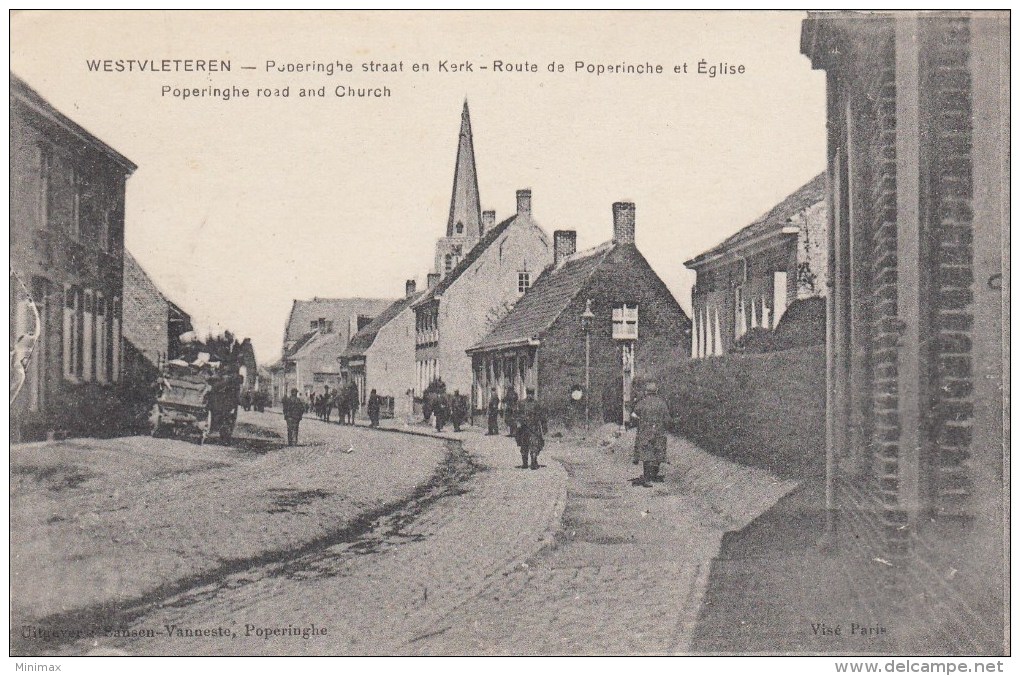 Westvleteren - Route De Poperinche Et Eglise - War 1914-18