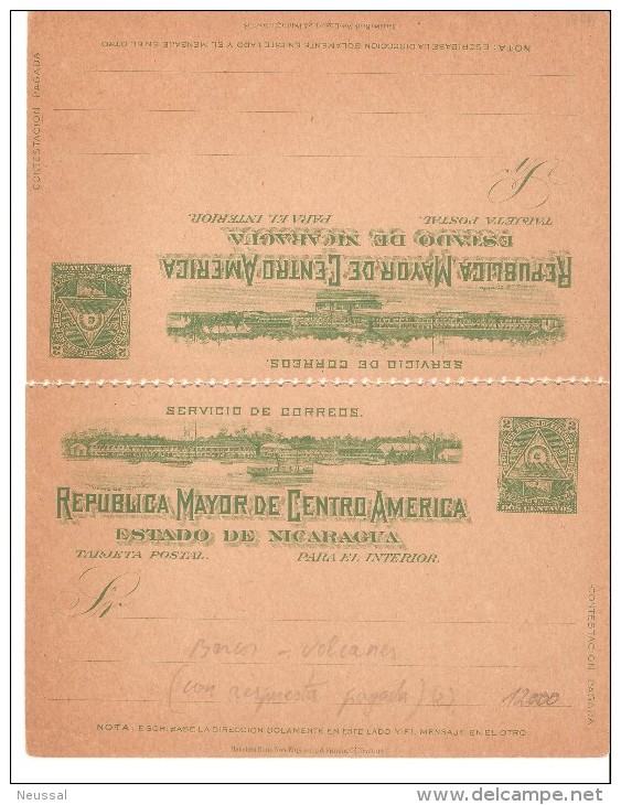 2 Tarjetas De Nicaragua Upu 1898 - UPU (Universal Postal Union)