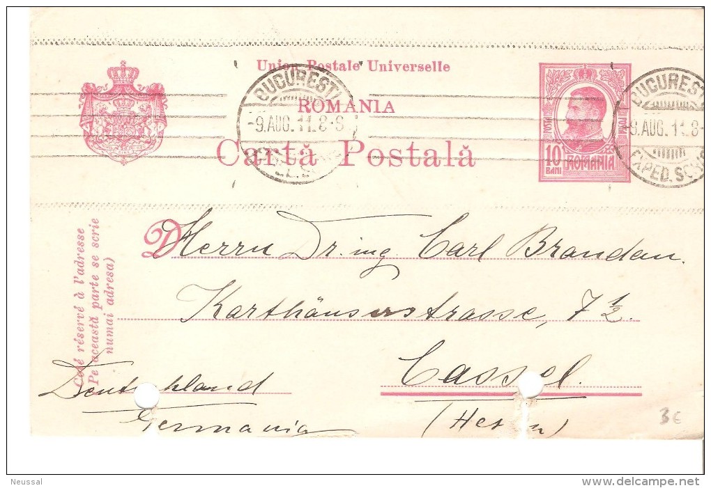 Tarjeta Postal De Rumania 1911 - Covers & Documents