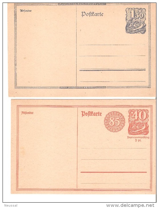 2 Tarjetas De Alemania Reich. - Otros & Sin Clasificación