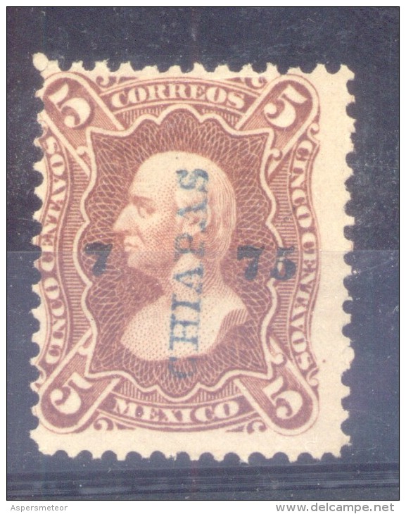 MEXICO MEJICO MEXIQUE  MIGUEL HIDALGO YVERT NR. 55a AÑO 1872 FILIGRANE PAPELSELLADO RARE - Mexique