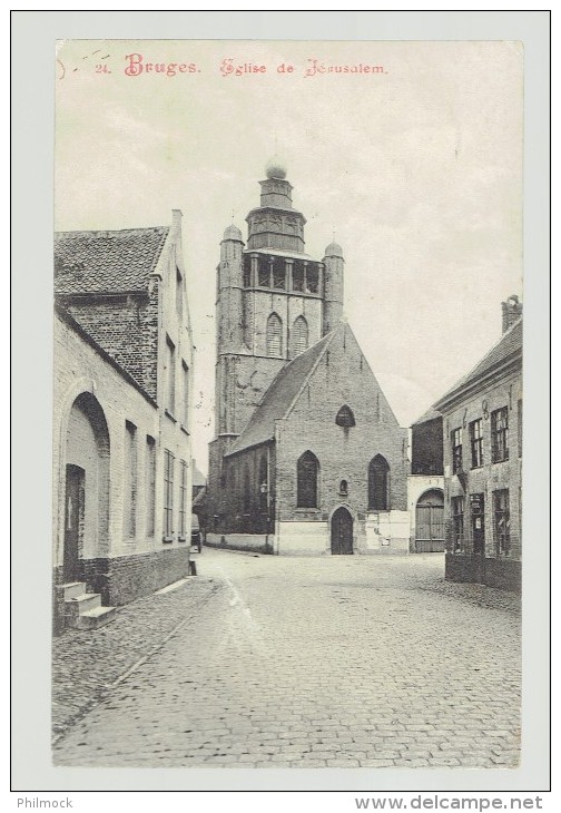 Bruges-Brugge 1909 - Eglise De Jérusalem N°24 - Tarif International Vers Vlissingen-Holland Sur N°82 - Brugge