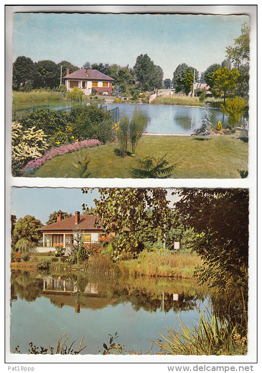 LE PLESSIS TREVISE 94 - Petit Lot De 2 CPSM GF : Rond Point Du Val Roger : L'Etang - Val De Marne - Le Plessis Trevise