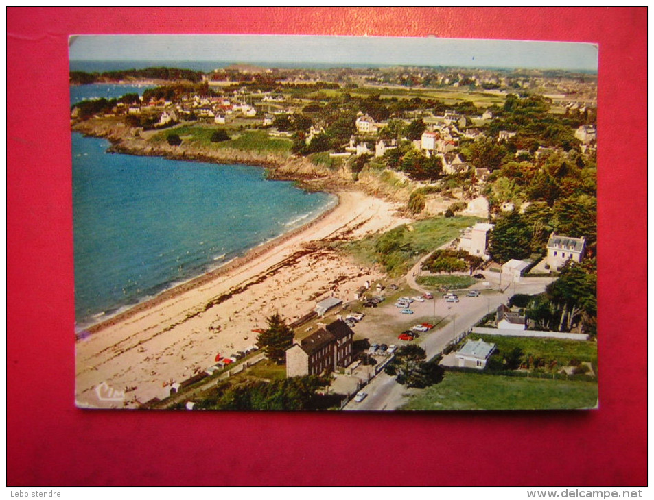 CPM   22  LANCIEUX  VUE AERIENNE  LA PLAGE ET LES VILLAS   VOYAGEE  1966 TIMBRE - Lancieux