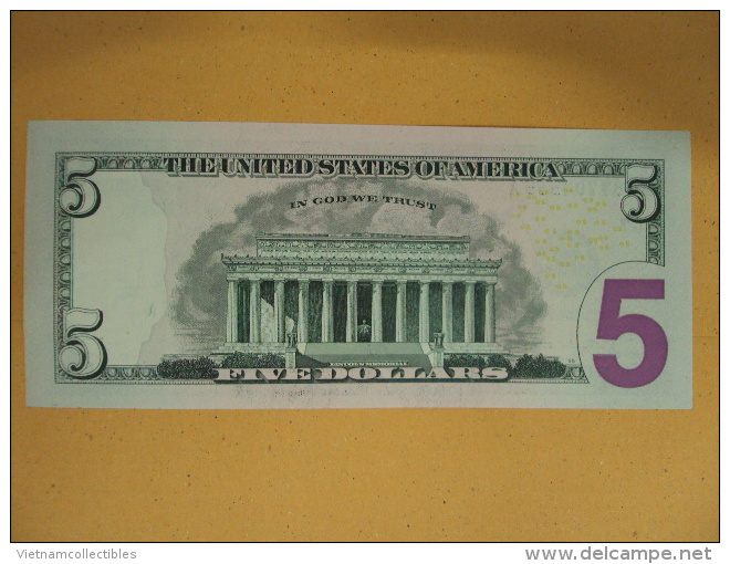 US USA 5 Dollars UNC Banknote 2013 - Andere & Zonder Classificatie