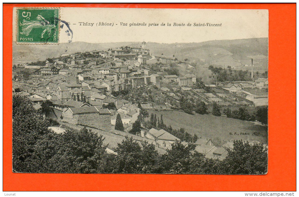 69 THIZY : Vue Générale Prise De La Route De Saint Vincent - Thizy