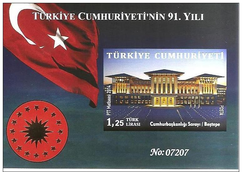TURKEY 2014 91st YEAR OF THE REPUBLIC OF TURKEY BLOCK MNH MINT - Carnets
