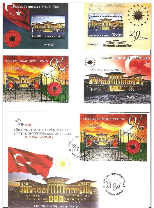 TURKEY 2014 91st YEAR OF THE REPUBLIC OF TURKEY PORTFOLIO SHEET MNH MINT - Carnets