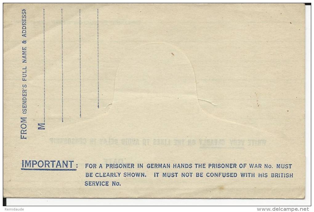 1939/45 - LETTRE FM AIRMAIL Pour PRISONNIERS DE GUERRE ANGLAIS - Material Postal