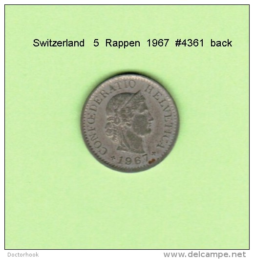 SWITZERLAND   5  RAPPEN  1967  (KM # 26) - Otros & Sin Clasificación